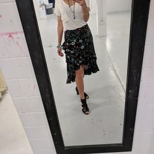 Floral high low skirt
